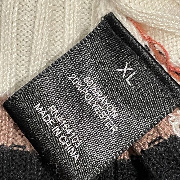 ~ Bodysuit XL Thong Stripe Knit* Mock Turtleneck Long Sleeve Snaps Brown Cream - Picture 12 of 13